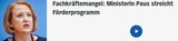 NDR-Info über die geplante Streichung des Programms GF-H
